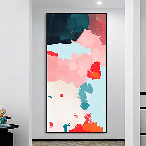 Toile paysage abstrait 90x180cm grand format moderne sans cadre KEBIA