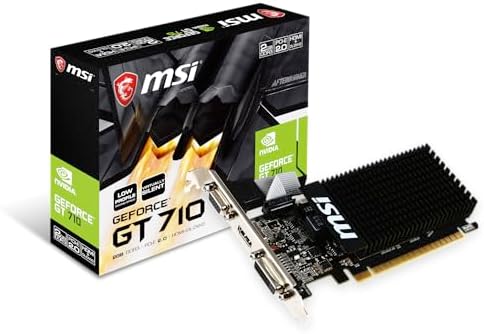MSI GeForce GT 710 2GD3H LP Graphics Card '2GB DDR3, 954MHz, Low Profile, Low Consumption, VGA, DVI-D, HDMI, HTPC, Silent Passive Fanless Cooling System': image 1 of 6