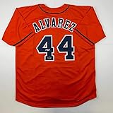 Facsimile Autographed Yordan Alvarez Houston Orange Reprint Laser Auto Baseball Jersey Size Men's XL