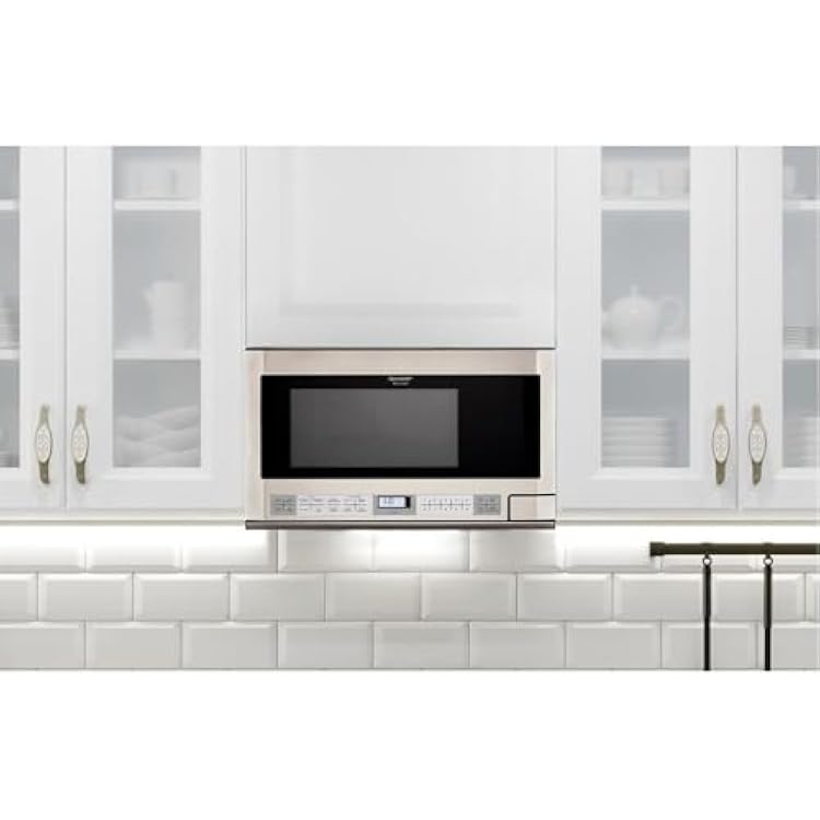 Sharp R1214TY 1.5 Cu. Ft. 1100W Over-the-Counter Microwave in Stainless Steel