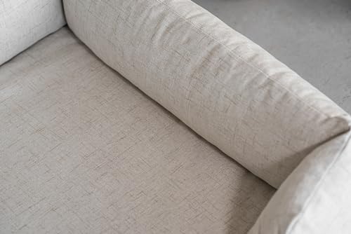 exclusive BED Orthopädisches Hundebett Bruno Grosse Mittelgroße Kleine Hunde - Hundekissen Hundematte aus Aura-Stoff - Memory Foam Kuschelig Langlebig Abriebfest Reißfest (L, Cremefarben)