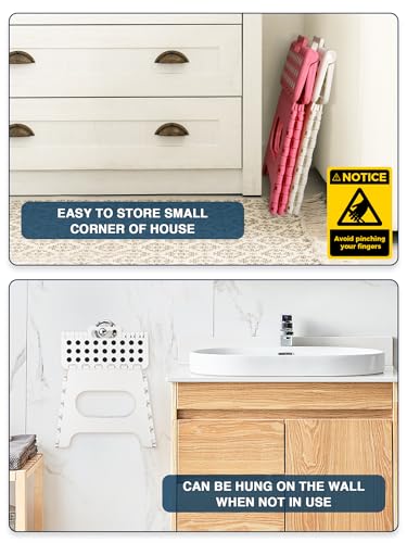 HOUSE DAY 27cm Tritthocker Klappbar - Faltbarer Hocker Kinder Klappstuhl Hocker Klappbar Kinder Hocker Klappbar, Klapphocker Faltbar Falthocker Faltbarer Hocker Tritthocker Kinder Fußhocker