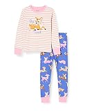 Hatley Mädchen Organic Cotton Long Sleeve Appliqué Pyjama Set Pyjamaset, Sweet Rehkitz, 4 Jahre