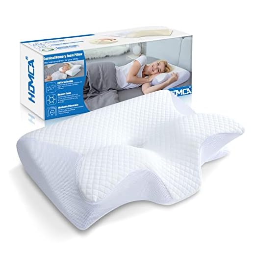 HOMCA Memory Foam Cervical Pillow, 2 in 1 Ergonomic Contour Orthopedic Pillow for Neck Pain, Contoured Support Pillows for Side Back Stomach Sleepers (White)