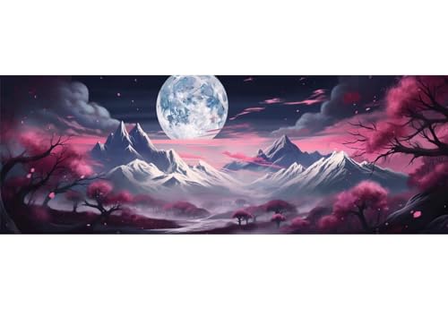 DIY Diamant Painting 220x80cm Lune Montagne, Le Cadeau Créatif Idéal Adulte
