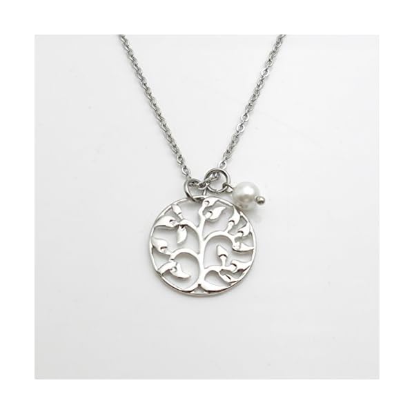 IDLAN-Wedding-Gifts-Wedding-Jewelry-Mother-of-The-Groom-Necklace-Family-Tree-Necklace IDLAN Wedding Gifts Wedding Jewelry Mother of The Groom Necklace Family Tree Necklace Mother's Day Gift(Silver)