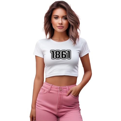 Crop top femme 1861 blanc en tissu respirant coupe ajustée haute qualité