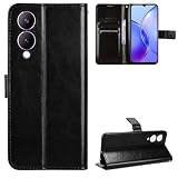 Kukoufey Compatible with Vivo Y17s 4G Leather Case,Flip Leather Wallet Cover Compatible with Vivo Y17s 4G Case Black