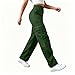 MaMiDay Baggy Cargo Pants for Women High Waisted Open Leg Pants Lightweight Hiking Streetwear Fashion Outfits with Pockets Green