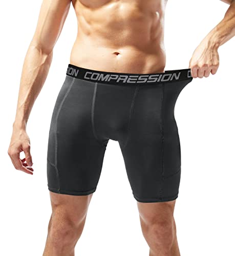 Image of Men's Compression Shorts Underwear, Athletic Workout Base Layer, 4-Way Stretch Moisture-Wicking for Running, Gym, 3 or 5 Pack