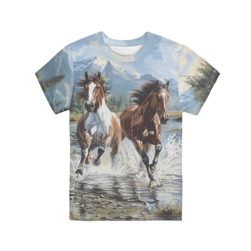 Image of Xhuibop Kids Tshirts Girls Boys 3-16 Years Summer Clothes for Teens Loose Fitting Tops