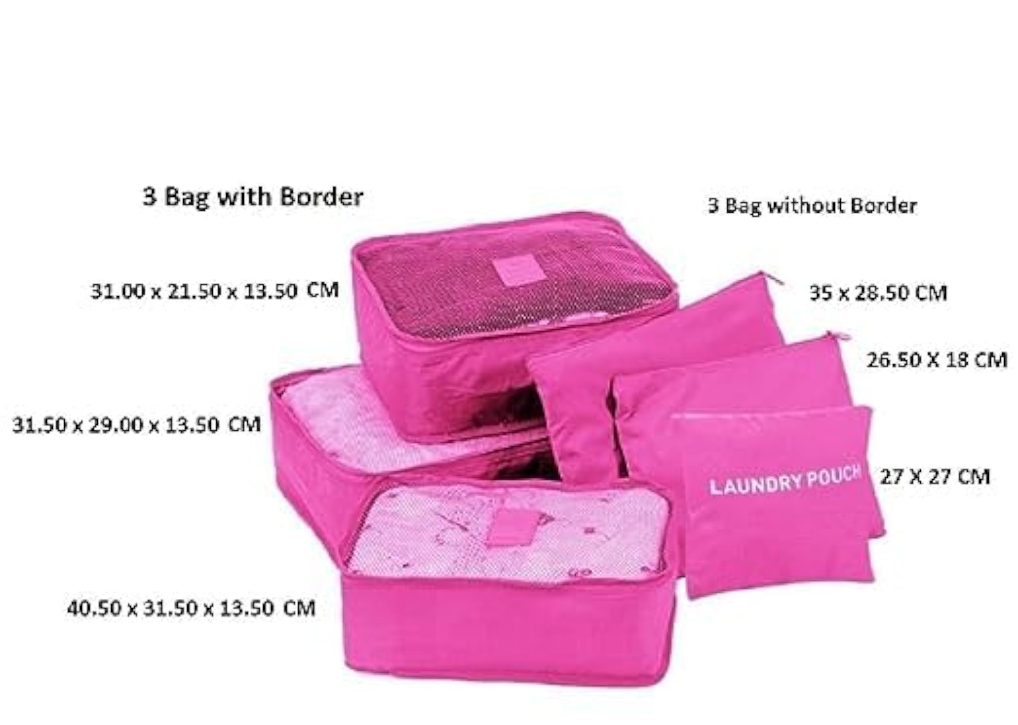 6 pcs Cloth Organizer Pouch Laundry Zipper Bags, Travel Packing
