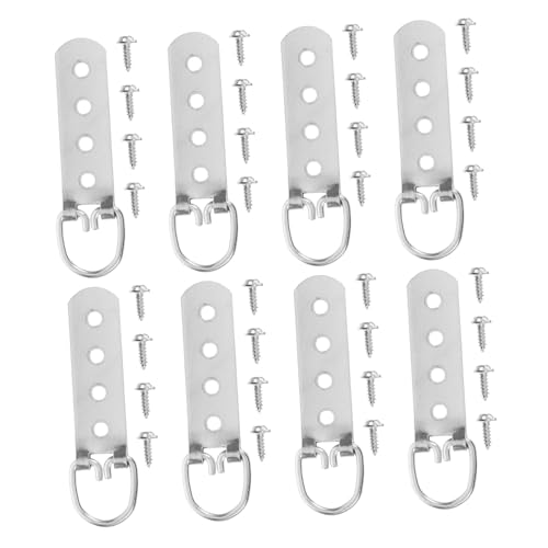 Image of Artibetter 8Pcs Metal D Ring Screws for Picture Hanging Heavy Duty Hardware Accessories for Artwork Mirrors and Home Decor Easy Installation Durable and Elegant Design