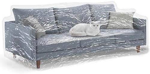 Clear Thicker Couch Cover for Pets, Heavy Duty Cat Scratch Sofa Cover for Protection Against Cat Dog Clawing, Waterproof Plastic Shield Covers for Couch, Sofa Slipover for Storage and Moving