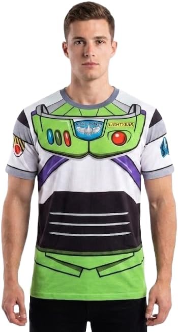 Disney Pixar Toy Story Buzz Lightyear Deluxe Costume Adult T-Shirt Space Ranger Graphic image 3