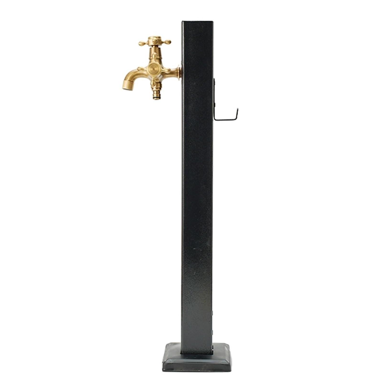 WOTZOV 304 Stainless Steel Freestanding Water Column, Square Garden Hose Stand & Dispenser, Outdoor Vertical Hydrant For Irrigation & Washing，Black F 93CM/36.6IN