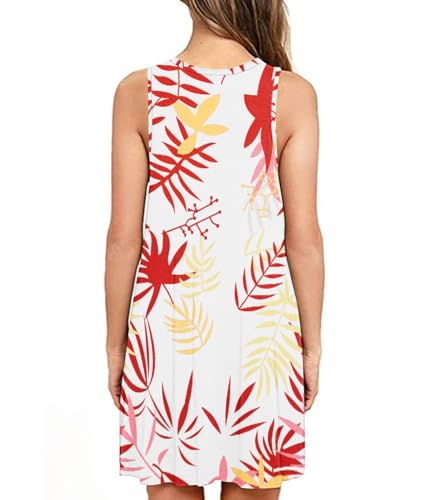 Image of Summer Dresses for Women Casual Sleeveless Swing Sundress with Pockets