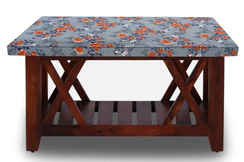 Image of The Furnishing Tree Elastic Rectangular Center Tpoy Table Cover WxL 24x60 in Inches Polyester Floral Pattern Blue