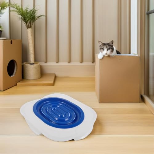 Kit d'apprentissage de la propreté pour chat avec siège réutilisable bleu - 8