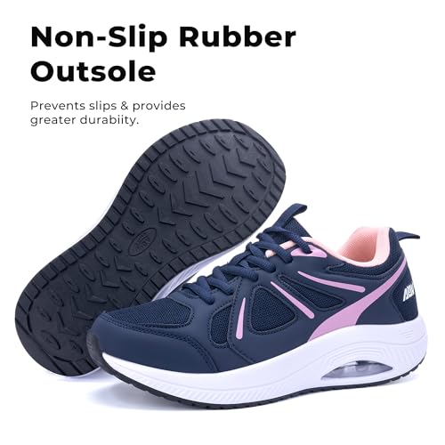 Image of QAUPPE Womens Walking Shoes with Arch Support Athletic Orthotic Sneakers for Women Foot Pain Relief