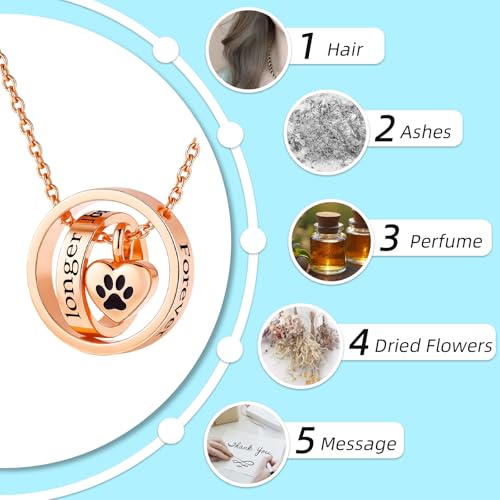 Bijoux de crémation pour cendres pendentif chat et collier urne funéraire - 2