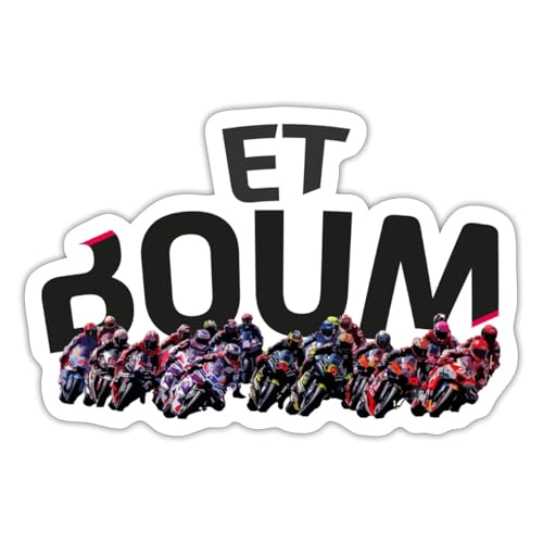 Spreadshirt Et Boum Cadeau MotoGP Autocollant Sticker, 10 x 10 cm, blanc mat