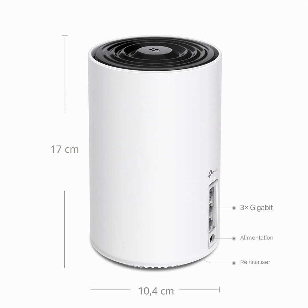TP-Link Deco WiFi 6E Mesh AXE5400Mbps Deco XE75(1-Pack), Routeur et répéteur tri-Bande, Couverture jusqu'à 270 m², WPA3, idéal pour Grandes Maisons, Compatible avec Amazon Alexa, 3 Ports Gigabit
