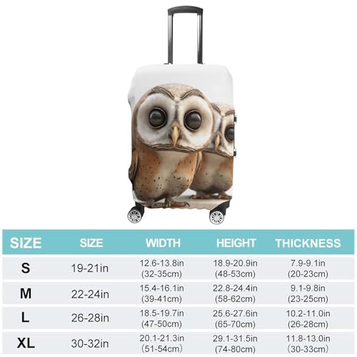 Anti-Scratch Luggage Cover Funny Owl Printed Luggage Case Protector Washable Suitcase Covers Elastic Suitcase Protector for Size M (22-24 inch) Luggage2