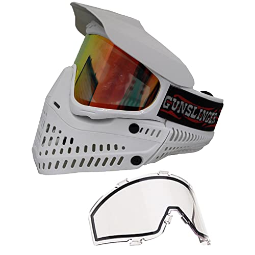 JT Spectra Proflex L.E. Paintball Mask Goggle w/Clear + Fire Thermal Lens - White Gunslinger