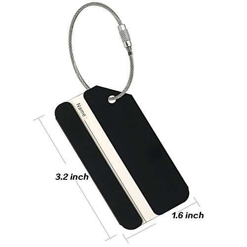 5Pack Black Aluminum Luggage Tag With Name Id Card Perfect To Quickly Spot Luggage Suitcase By Ovener #TOP4