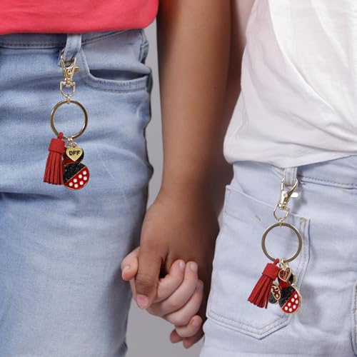 Disney Peers Hardy Minnie Mouse Red, Black and Gold BFF Keyring Set, Black, White & Red, One Size, Modern2