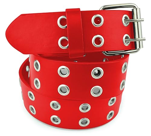 Belle Donne Leather Belt, Double Grommet, Women's Belt, Punk Style, Adjustable Size2