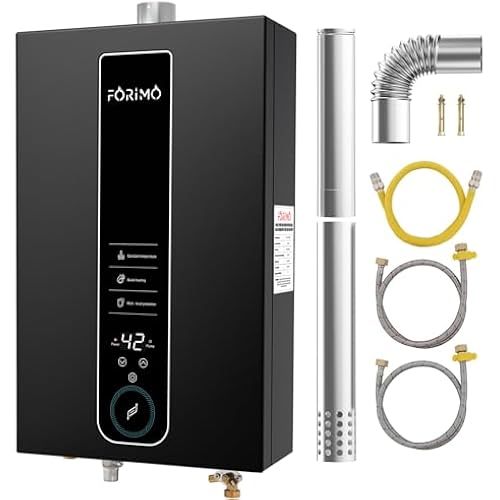 Natural Gas Tankless Water Heater, 4.74 GPM 18L Indoor,Constant propane water heater,Instant Hot Natural Gas Water Heater with Fahrenheit Digital Display,Multi-Protection