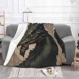 Manta de lana suave de dragón gótico, adecuada para sofá, camping, viajes, noche, manta suave para sofá (60 x 50 pulgadas)