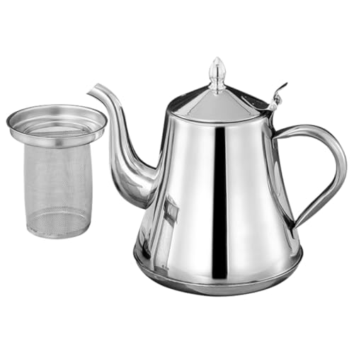 TEMPNAP Cafetera de Acero Inoxidable de 1500ml Filtro Extraíble y Boquilla Larga, Resistente la Oxidación, Adecuada para Familias y Camping al Aire Libre