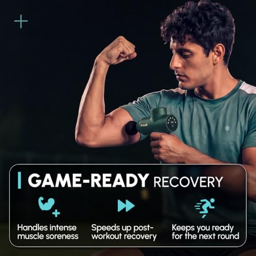 Image of Cult TORQ X Massage Gun for Deep Tissue Muscle Recovery | BLDC Motor, 10mm Amplitude, 6 Speed Levels, 6 Massage Heads, 6-Hour Battery | Pain Relief Massager for Hybrid Athletes, Runners & Fitness Enthusiasts, Green