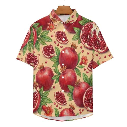 Camisa de estampado 3D de granada pintada a mano estilo casual urbana 4