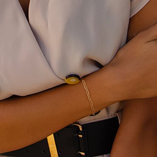 BRIJEWNES 14K Gold Over 925 Sterling Silver Clasp 4mm Paperclip Bracelet for Women Diamond Cut Gold Bracelets for Women Solid Gold Bracelet Gold Jewelry for Women2