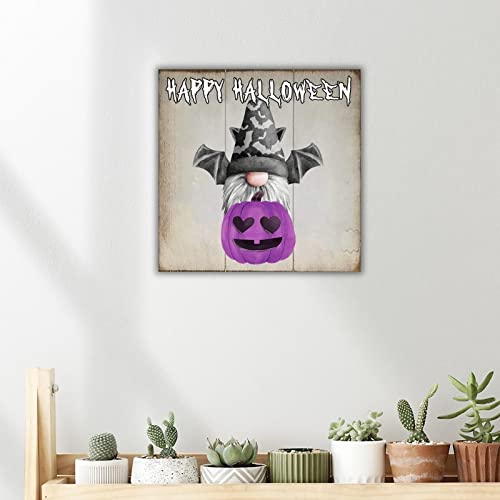 Panneau bois Happy Halloween déco murale sans effort