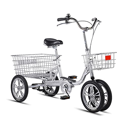 三輪自転車 大人用三輪自転車サイクリングペダル3輪/4輪大人用三輪車ショッピングバスケット付き伝統的なデザイン高齢者向けサイクリングペダリング