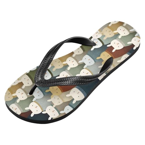 Flip Flop Sandals Comic Rabbit Print for Women Men Beach Outdoor XS2