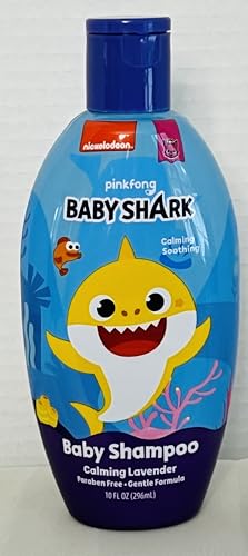 Image of Cartoon Character baby shark, Gentle Baby Shampoo, Fragrance Lavender, Paraben Free, 10 fl oz