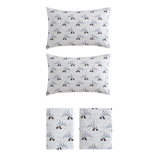 Image of Eddie Bauer - Flannel Sheets Full Size, Anti-Pilling & Wrinkle Resistant Cotton, Touchably Soft for All-Season Comfort - Bed Sheets with Matching Pillowcases & Fitted Sheet (Dog Friends White)