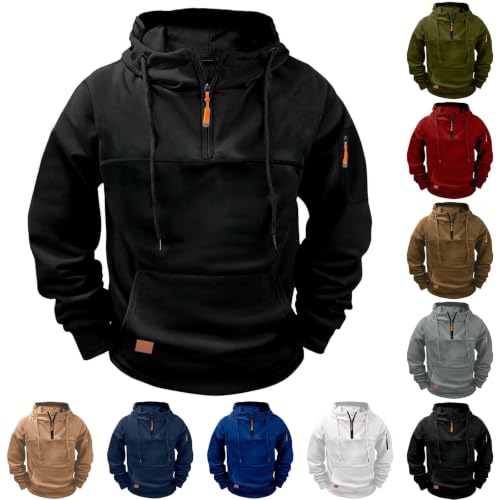 Tactical Hoodie for Men Quarter Zip Fleece Pullover Long Sleeve Sweatshirt - image 1