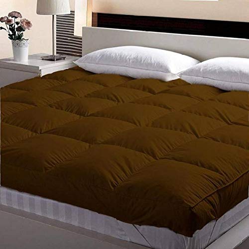 Large Twin Size Bed Finest Imported Super Microfiber Soft Mattress Padding/Topper- Brown-(48 * 78in)-image-9