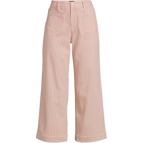 Lands' End Women's Printed Twill High Rise 5 Pocket Wide Leg Crop Pants3