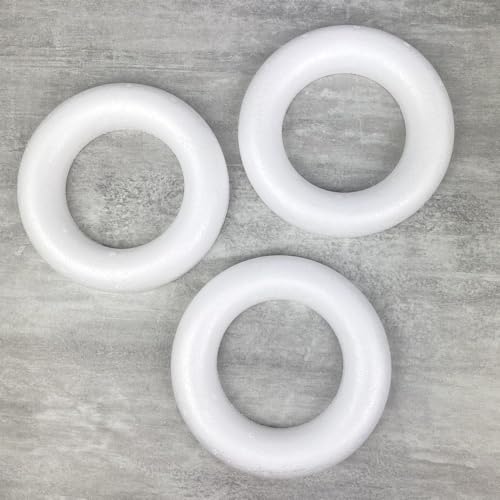 Lot de 3 Anneaux/Couronnes polystyrène Plein diam. 15 cm, Bouée Haute densité