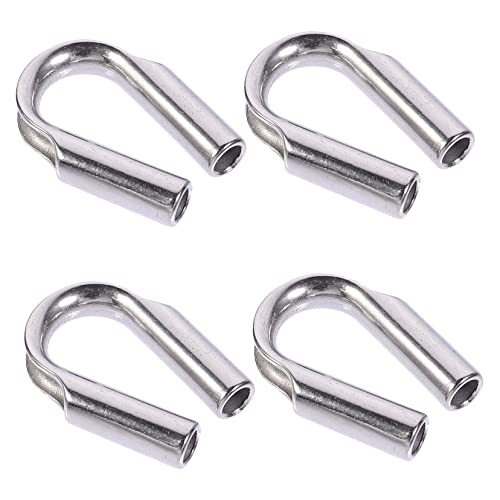 SOLUSTRE Stainless Cable Clamps Wire Rope Thimbles Chicken Heart Ring for Cable Fixing