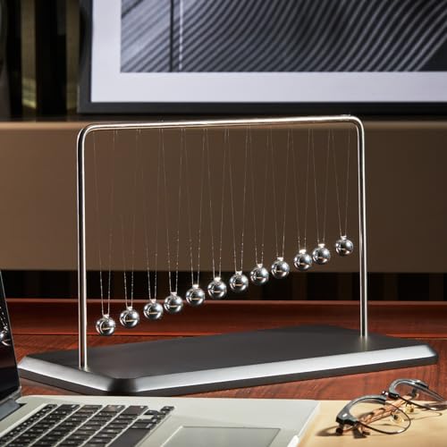 Image of Newtons Cradle Pendulum Balance Balls Cool Science Gadgets Perpetual Kinetic Motion Physics Toys Desktop Decoration for Office& Home (12 Balls)