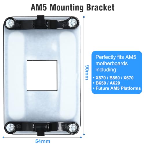 Kit Universal de Soporte para Montaje de Disipador AM4 AM5, Soporte metálico con Backplate, Separadores y Tornillos para Motherboard Socket AMD (Negro) miniatura 5